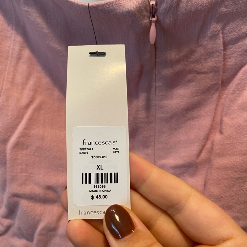 Francesca's Mauve Zip-Up Blouse - XL